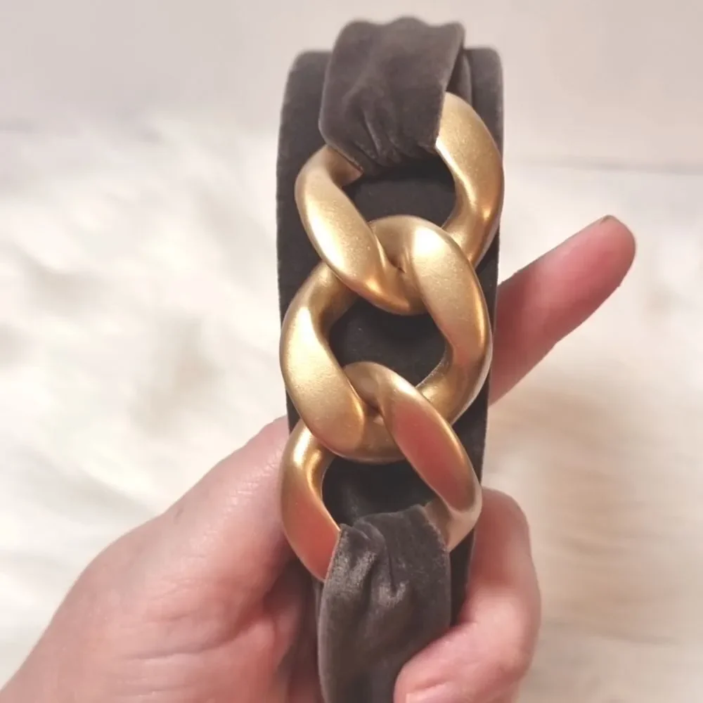New VELVET GOLD CHAIN LINK HEADBAND